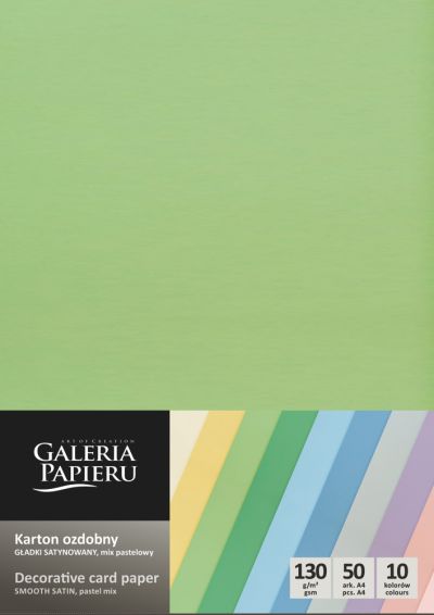 Galeria Papieru ozdobný papír Hladký pastelový MIX 130g, 50ks