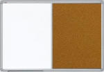 Tabule magnetická-korková, kombinovaná 90 x 60 cm, ALU rám