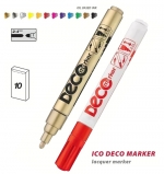 Popisovač lakový ICO Deco marker - červený 10 ks