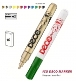 Popisovač lakový ICO Deco marker - zelený 10 ks