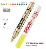 Popisovač lakový ICO Deco marker - žlutý 10 ks