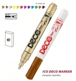 Popisovač lakový ICO Deco marker - hnědý 10 ks