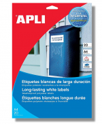 APLI uni etikety voděodolné, 210 x 297 mm, polyesterové, transparentní - 20 ks