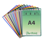 Tarifold závěsný rámeček s kapsou, A4, otevřený shora, mix barev - 10 ks