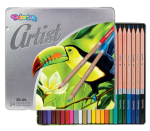 Colorino Artist pastelky dřevěné, kulaté, kovový box, 24 barev