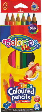 Colorino pastelky trojhranné JUMBO, s ořezávátkem, 6 barev