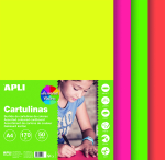 APLI barevný papír, A4, 170 g, mix fluo barev - 50 ks