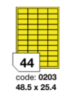 Etikety samolepicí RAY A4 48,5 x 25,4, balení 1 arch Fluo žluté