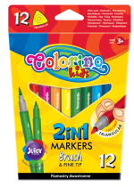 Fixy Colorino oboustranné 12 barev- štětcový a tenký hrot