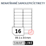 Samolepicí etikety SmartLine A4/ 99,1x34 bílé, 1600 etiket