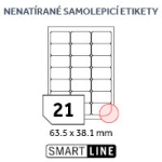 Samolepicí etikety SmartLine A4/ 63,5x38,1 bílé, 2100 etiket