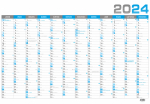 Kalendář 2024 nástěnný roční plánovací BKA4 - modrý