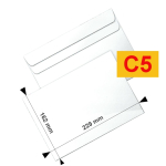 Obálka C5 bílá samolepicí přehybová Standard 500 ks