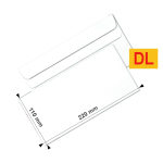 Obálka DL bílá samolepicí přehybová Standard 1000 ks