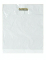 Taška igelitová jednobarevná 36,5 x 44 + 5 cm, bílá průhmat
